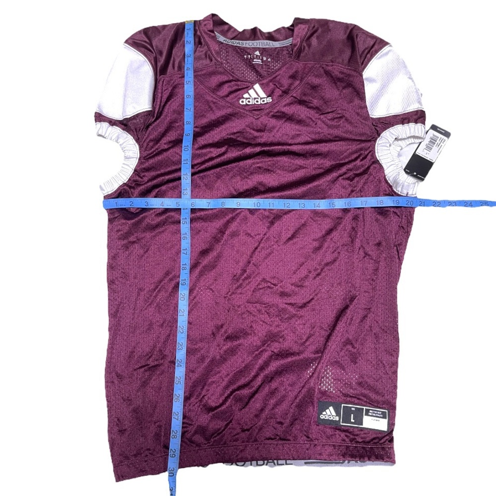 Adidas Men's Press Coverage Football Jersey Burgundy Climalite - Picture 8 of 9